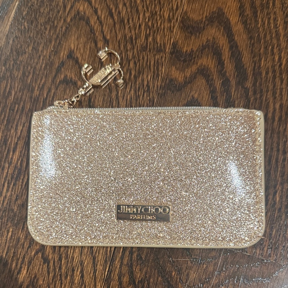 Jimmy Choo perfume gliter gold coin/ card holder